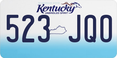 KY license plate 523JQO