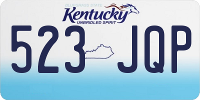 KY license plate 523JQP