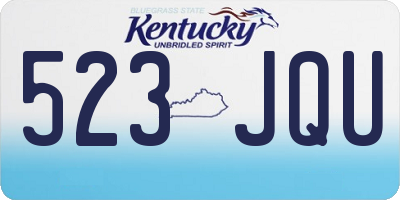 KY license plate 523JQU