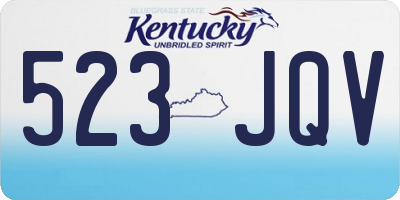 KY license plate 523JQV