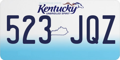 KY license plate 523JQZ