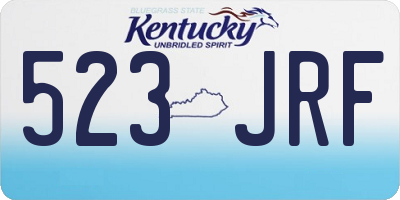 KY license plate 523JRF
