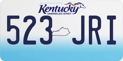 KY license plate 523JRI