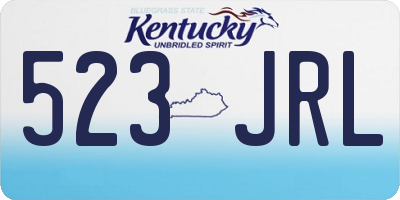 KY license plate 523JRL