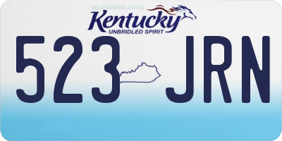 KY license plate 523JRN