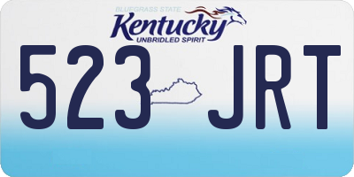 KY license plate 523JRT