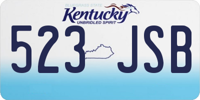 KY license plate 523JSB