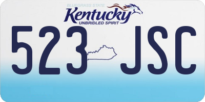 KY license plate 523JSC