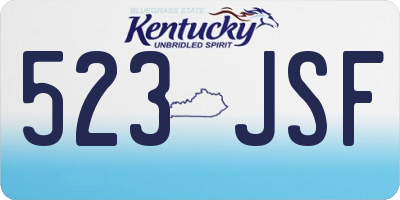KY license plate 523JSF