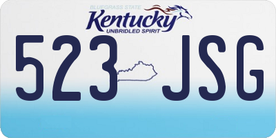 KY license plate 523JSG