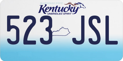 KY license plate 523JSL