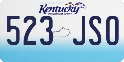 KY license plate 523JSO