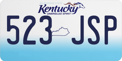 KY license plate 523JSP