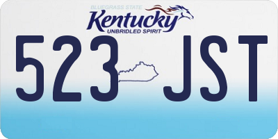 KY license plate 523JST