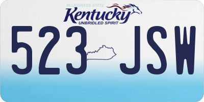 KY license plate 523JSW