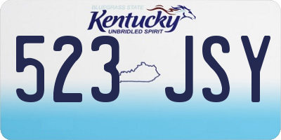 KY license plate 523JSY