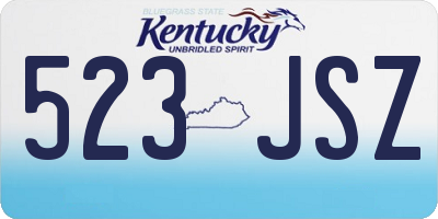 KY license plate 523JSZ