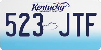 KY license plate 523JTF