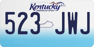 KY license plate 523JWJ
