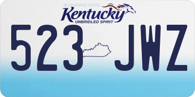 KY license plate 523JWZ