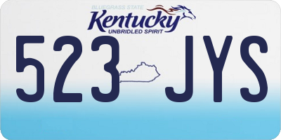 KY license plate 523JYS