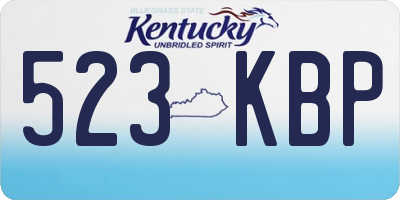 KY license plate 523KBP