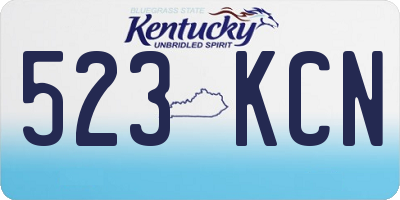 KY license plate 523KCN