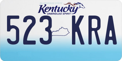 KY license plate 523KRA