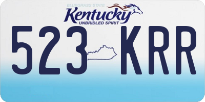 KY license plate 523KRR