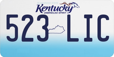 KY license plate 523LIC