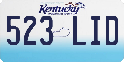 KY license plate 523LID
