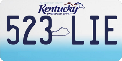 KY license plate 523LIE