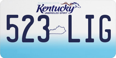 KY license plate 523LIG