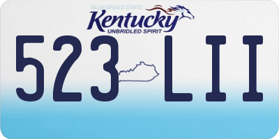 KY license plate 523LII