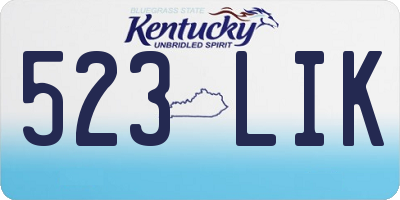 KY license plate 523LIK