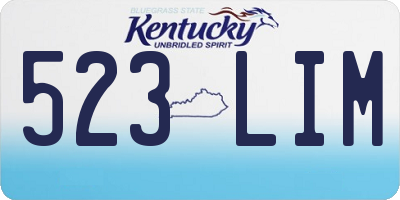 KY license plate 523LIM