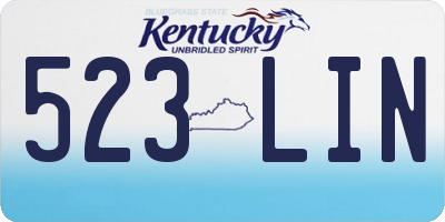 KY license plate 523LIN