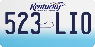 KY license plate 523LIO