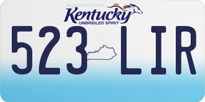 KY license plate 523LIR