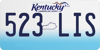 KY license plate 523LIS