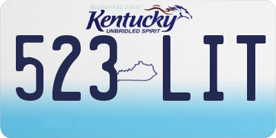 KY license plate 523LIT