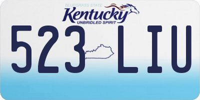 KY license plate 523LIU