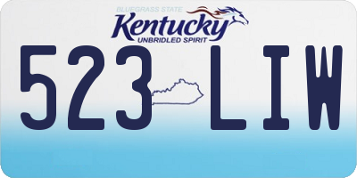 KY license plate 523LIW
