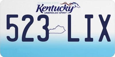 KY license plate 523LIX