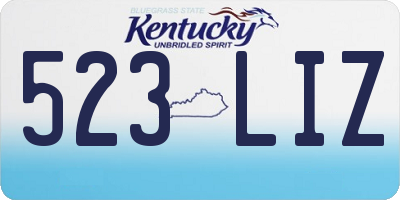 KY license plate 523LIZ