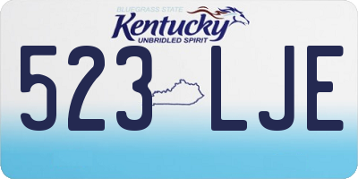 KY license plate 523LJE