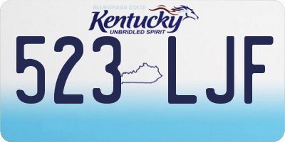 KY license plate 523LJF
