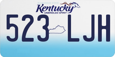 KY license plate 523LJH