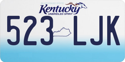 KY license plate 523LJK