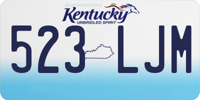 KY license plate 523LJM